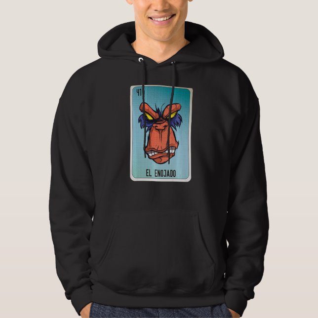 El Enojado Mexican Slang Lottery Bingo Cards   Hoodie (Front)