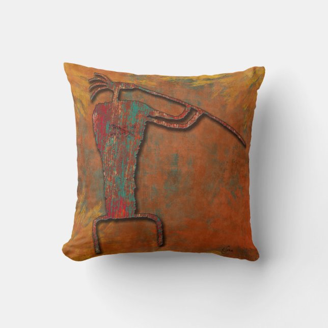 El Flautista (The Flute Player) Cushion (Front)