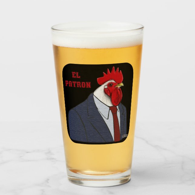 El Gallo Patron Glass (Front Filled)