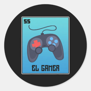 El Gamer Video Games Funny Mexican Lottery Parody  Classic Round Sticker