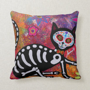 EL GATO CAT DIA DE LOS MUERTOS PILLOW