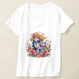 El Gato Catrina: A Feline Dia de los Muertos Fusio T-Shirt