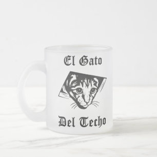 El Gato Del Techo Frosted Glass Coffee Mug