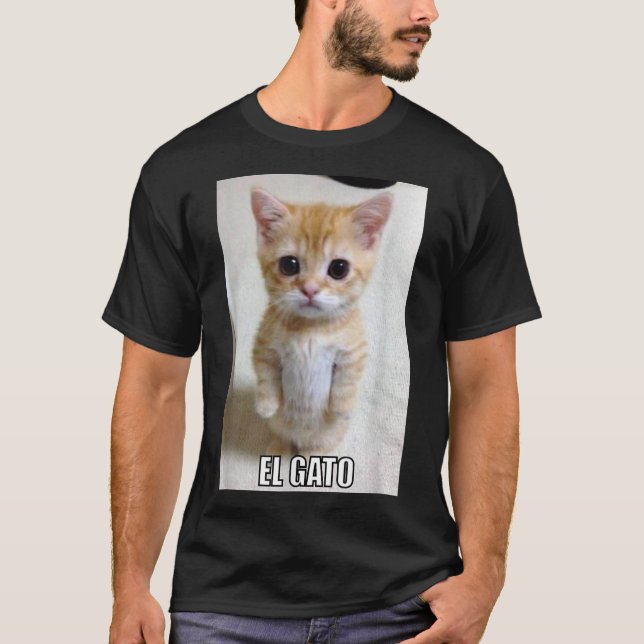 El Gato Meme Sad Crying Cat Munchkin Kitty Meme T-Shirt (Front)