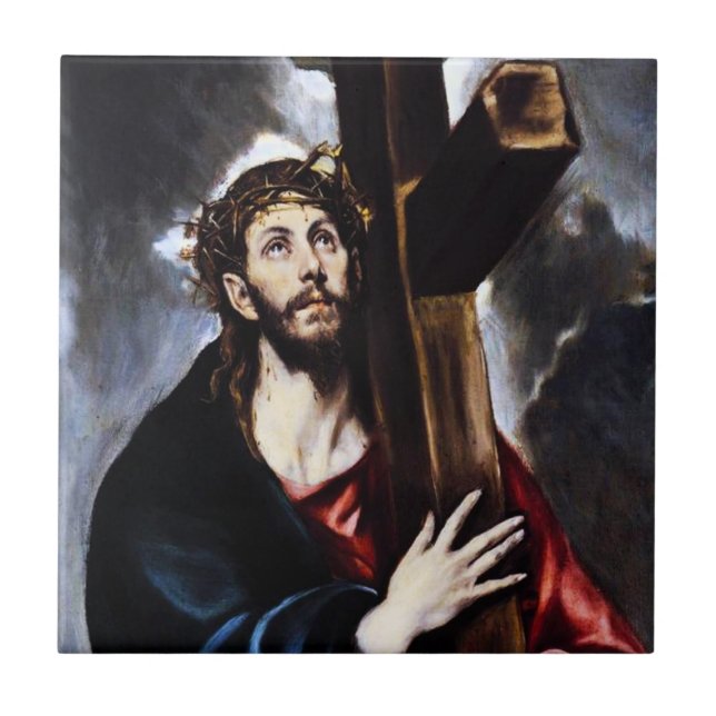 El Greco Christ Carrying The Cross Tile (Front)