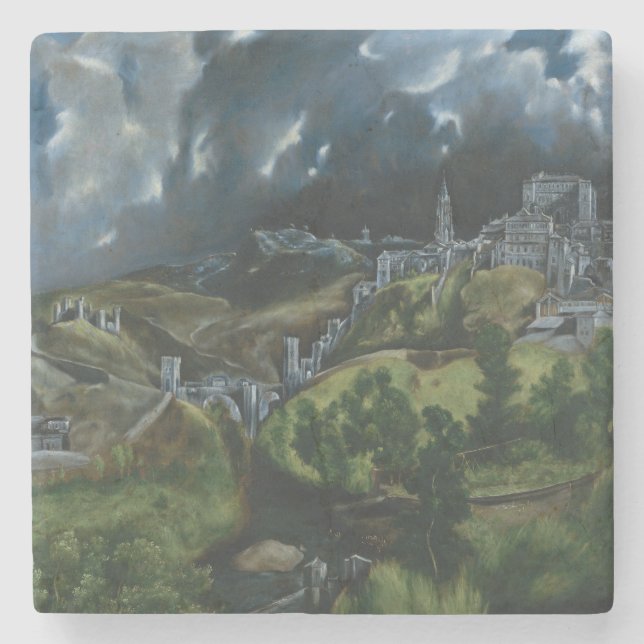 EL GRECO - View of Toledo 1596 Stone Coaster (Front)