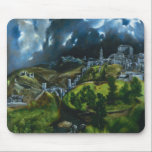 El Greco View of Toledo Mouse Pad<br><div class="desc">El Greco View of Toledo mouse pad. Oil painting on canvas circa 1599. This is one of the only two remaining landscapes of the Spanish artist El Greco. A pioneering work, View of Toledo represents one of the first non-peopled cityscapes painted in Spain. The enchanting sky with its shifting clouds...</div>