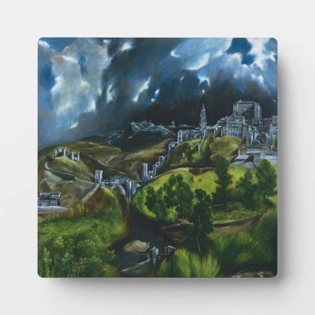 El Greco View of Toledo Plaque (Front)