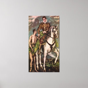 El Greco's Saint Martin and the Beggar, circa 1600 Canvas Print
