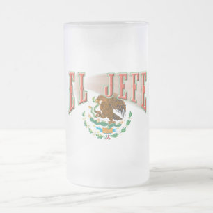 El Jefe Frosted Glass Beer Mug