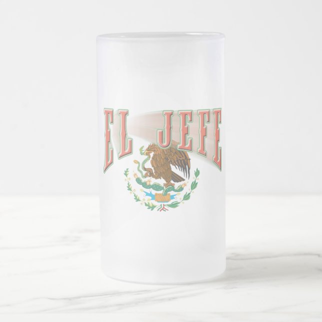 El Jefe Frosted Glass Beer Mug (Center)