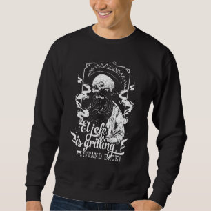 El Jefe Grilling Stand Back Mexican Dad Playera Sweatshirt