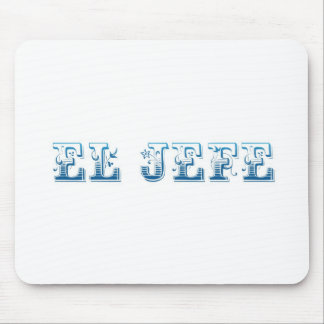El Jefe logo Floreado blue azul Mouse Mat