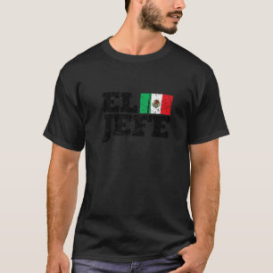 El Jefe Mexican Boss Dad Mum Vintage Distressed T-Shirt