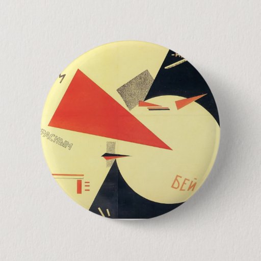 Image of El Lissitzky- Beat the Whites with the Red Wedge 6 Cm Round Badge