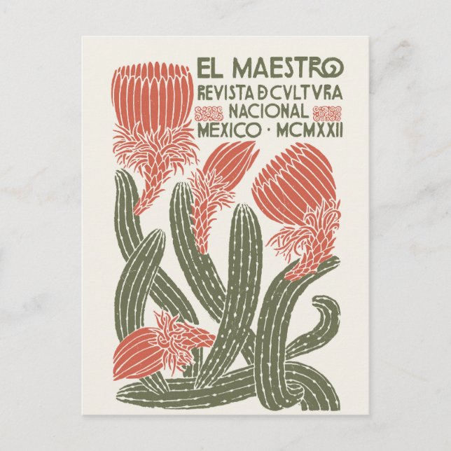 El Maestro Vintage Mexican Cultural Magazine Cover Postcard (Front)