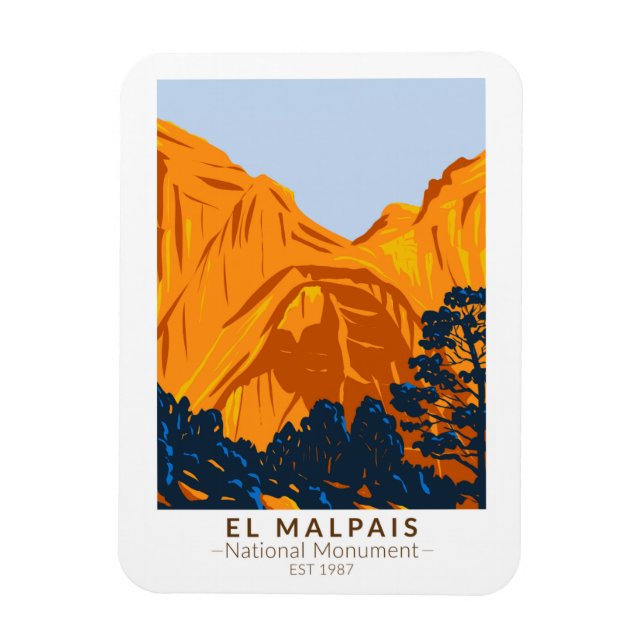  El Malpais National Monument New Mexico Vintage Magnet (Vertical)