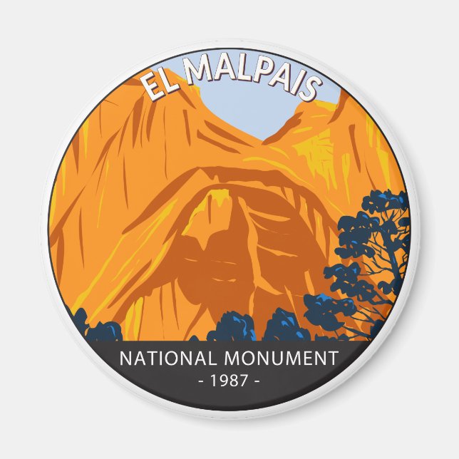  El Malpais National Monument New Mexico Vintage  Magnet (Front)