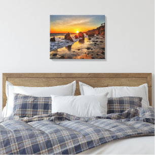 El Matador Beach in Malibu Landscape Sunset 3 Canvas Print