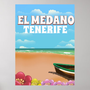 El Medano Tenerife beach travel poster