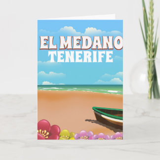 El Medano Tenerife beach travel poster Holiday Card