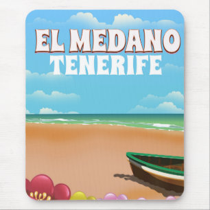 El Medano Tenerife beach travel poster Mouse Mat