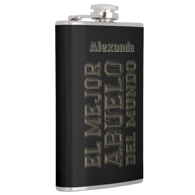 El Mejor Abuelo del Mundo Best Grandpa Spanish Hip Flask (Right)