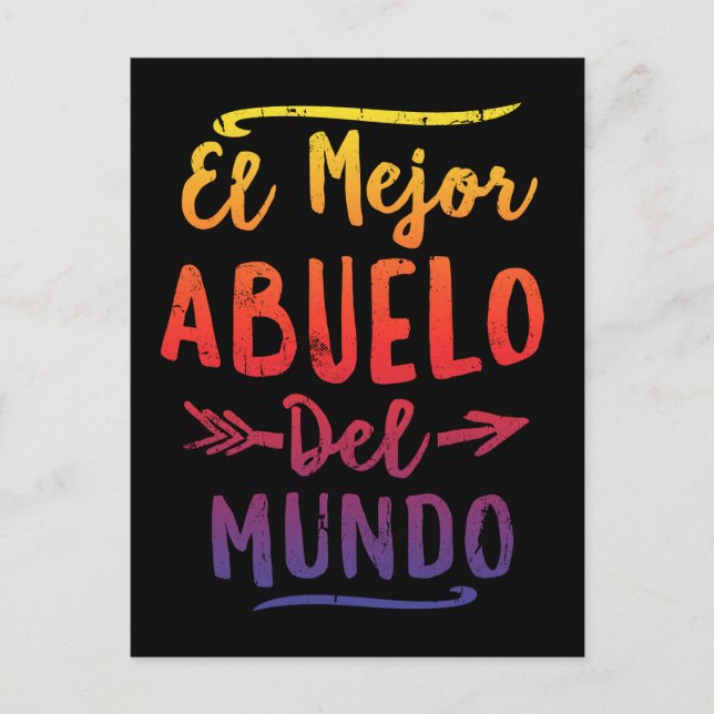 El Mejor Abuelo Del Mundo Grandpa Fathers Day Postcard (Front)