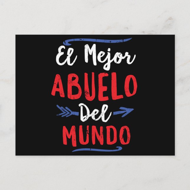 El Mejor Abuelo Del Mundo Grandpa Fathers Day Postcard (Front)