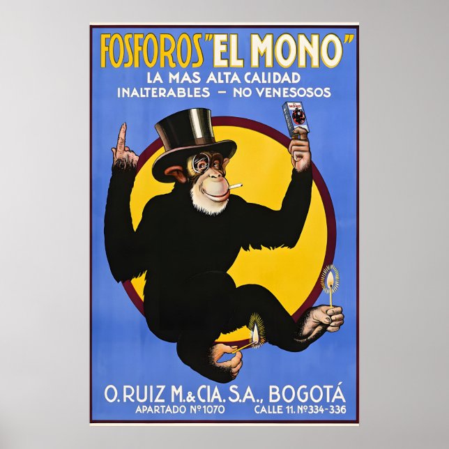 El Mono Cigarettes Vintage Poster Prints (Front)