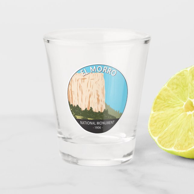 El Morro National Monument Inscription Rock  Shot Glass (Front)