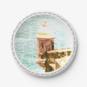 El Morro: Viejo San Juan, Puerto Rico Party Themed Paper Plate