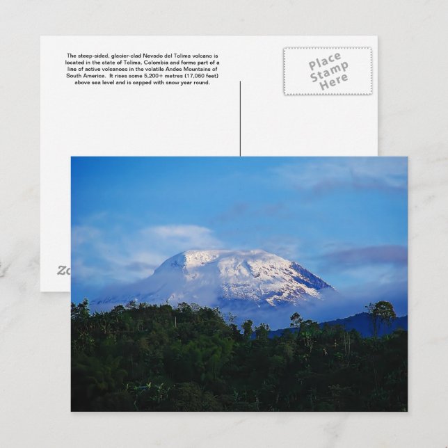 El Nevado del Tolima Colombia Travel Post Card (Front/Back)