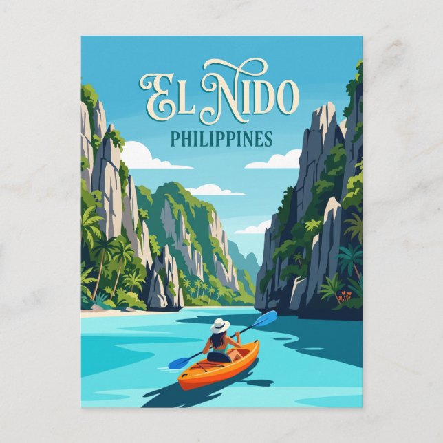 El Nido Palawan, Philippines, kayaker Postcard (Front)