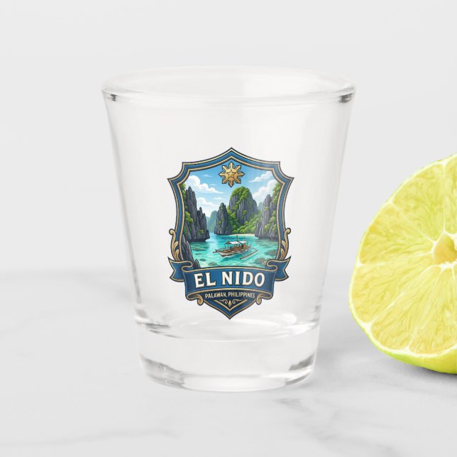 El Nido Philippines Shot Glass (Front)