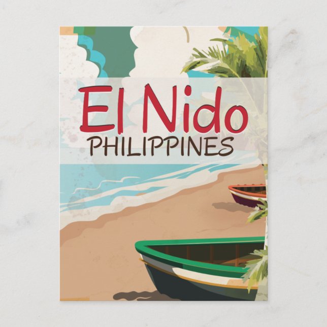 El Nido Philippines vintage travel poster Postcard (Front)