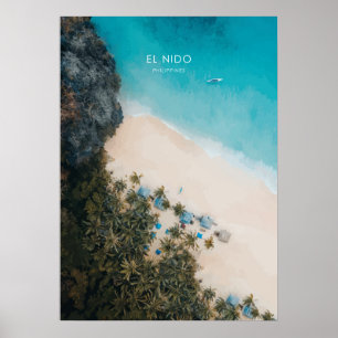 El Nido, the Philippines Travel Illustration Poster