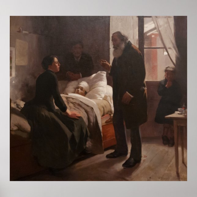 El Niño Enfermo by Arturo Michelena 1886 Poster (Front)