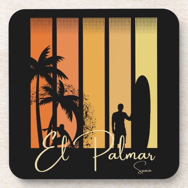 El Palmar Spain Surfing Beach Coaster (Front)