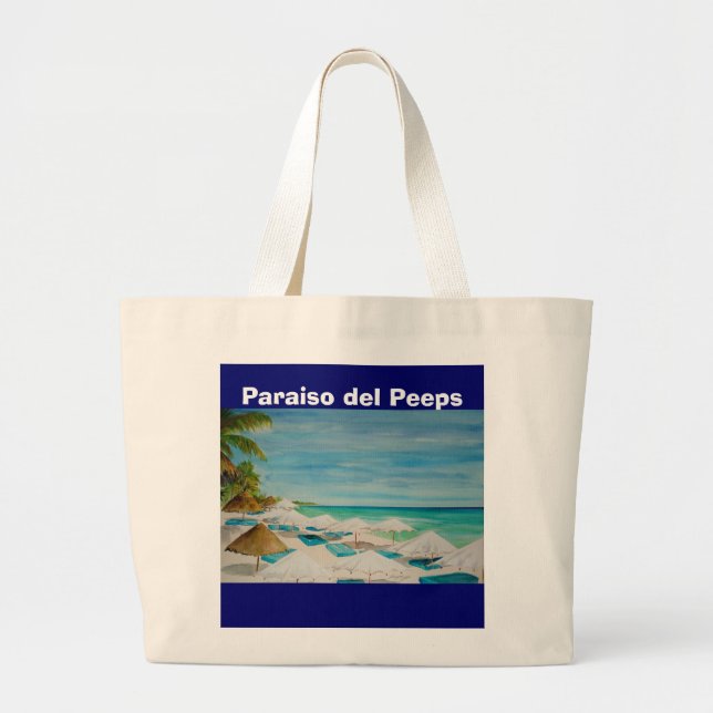 El Parisio, Paraiso del Peeps Large Tote Bag (Front)