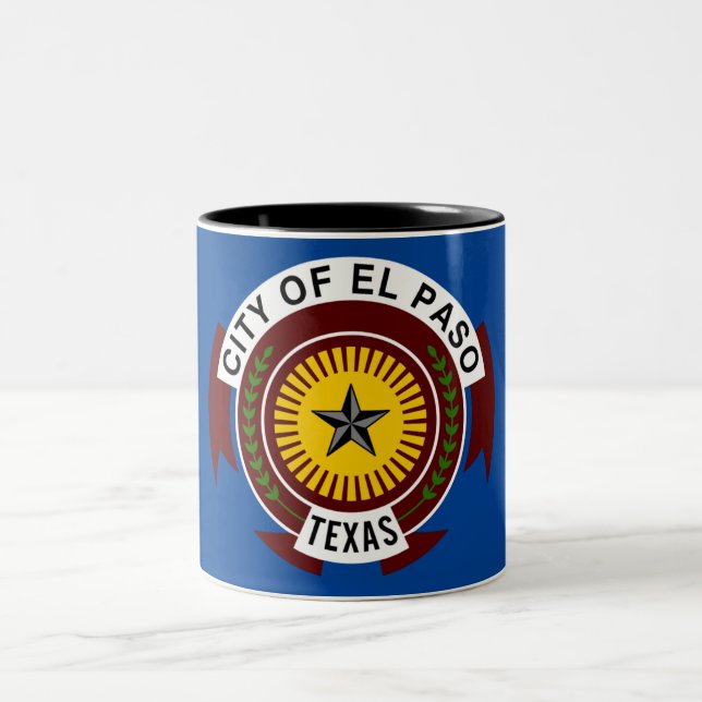 El Paso city flag Two-Tone Coffee Mug (Center)