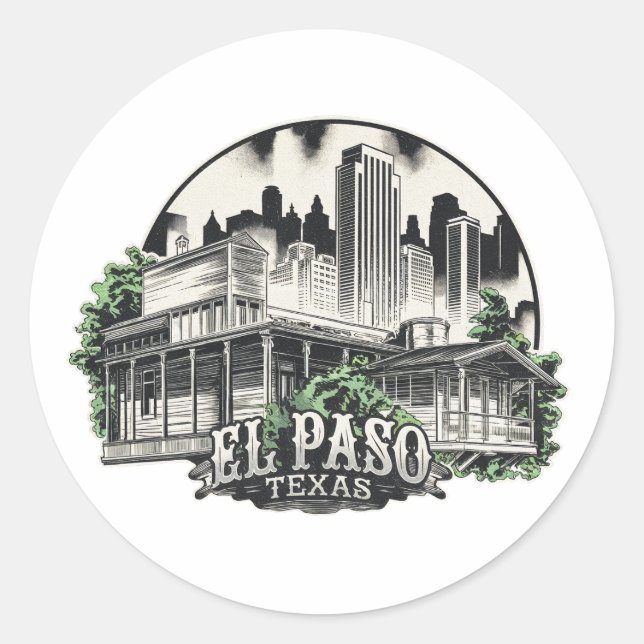 El Paso City Texas USA Classic Round Sticker (Front)