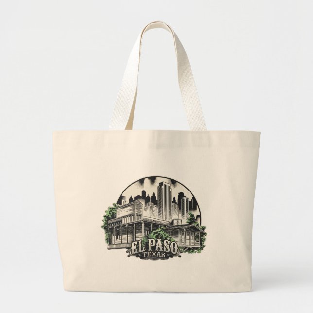 El Paso City Texas USA Large Tote Bag (Front)