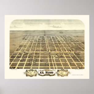 El Paso, IL Panoramic Map - 1869 Poster