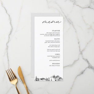 El Paso Skyline Modern Wedding Dinner Menu