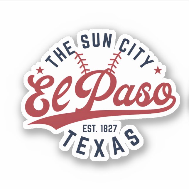 El Paso Sun City Texas Baseball Vintage Script (Front)