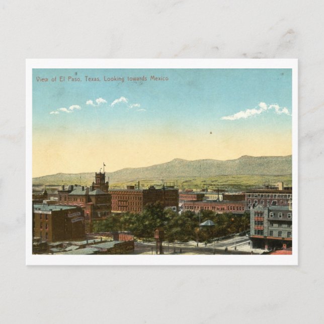 El Paso, Texas 1909 Vintage Postcard (Front)