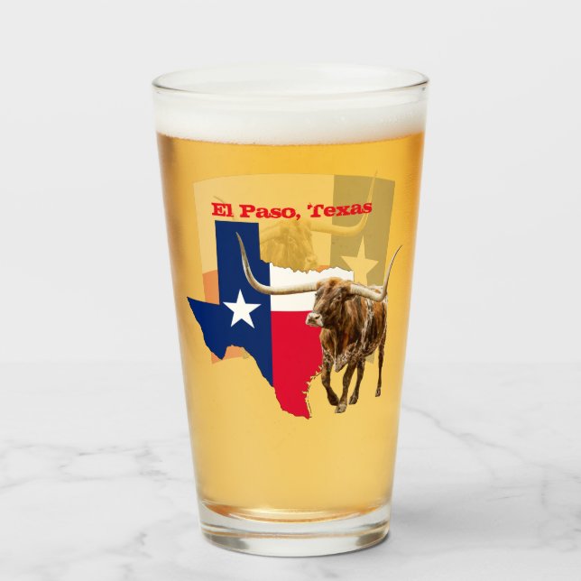 El Paso, Texas, Beer Glass (Front Filled)
