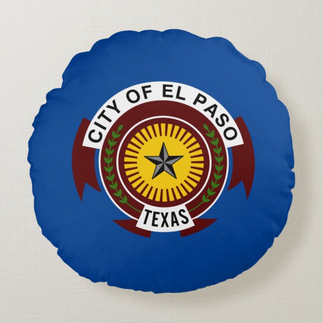 El Paso (Texas) City flag  Round Cushion (Front)