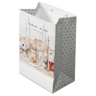 El Paso Texas City Scape Watercolor Wedding Medium Gift Bag